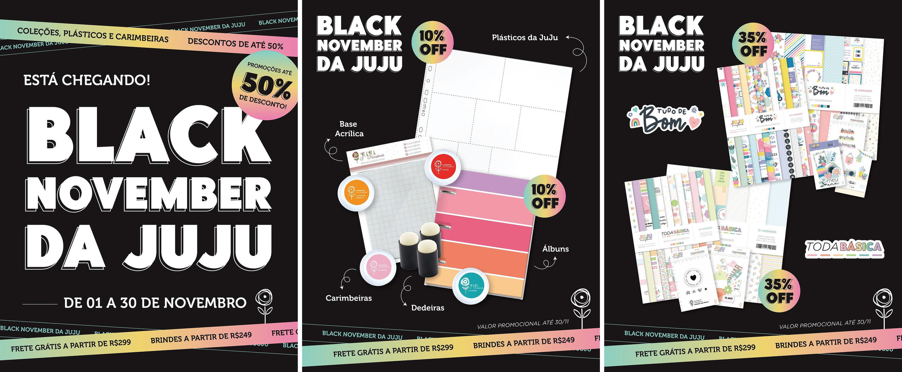 Post estilo carrossel de divulgação da campanha Black November, no Instagram
